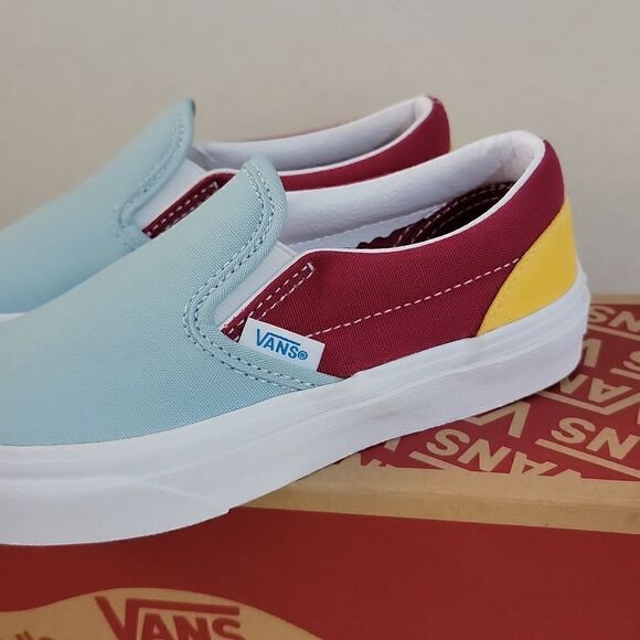 Vans Classic Slip On Retro Rainbow Multi / True White Sneaker Shoes Size 13 - Picture 7 of 10